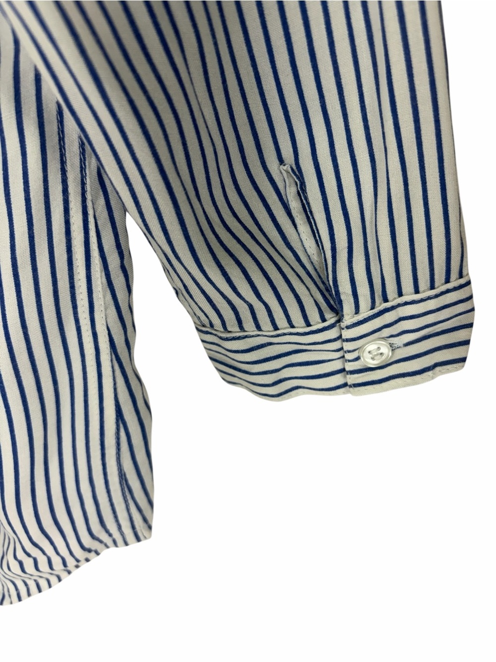 Twik Blue & White women's Vertical Stripe Button Tunic size medium - Picture 7 of 10